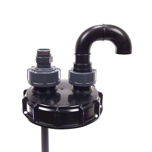 IBC-screw cap DN 200 with PVC U suction pipe and ventilation 