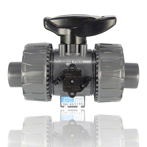 PVC-U 2-Way ball valve with male ends for solvent welding, EPDM