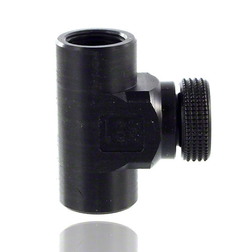 Needle valve made of PE with an internal thread