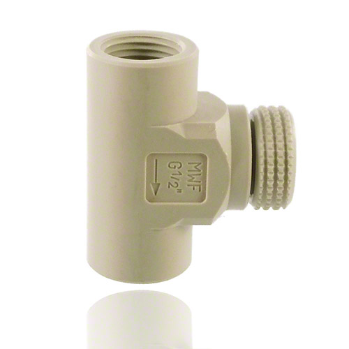 Needle valve made of PP with an internal thread