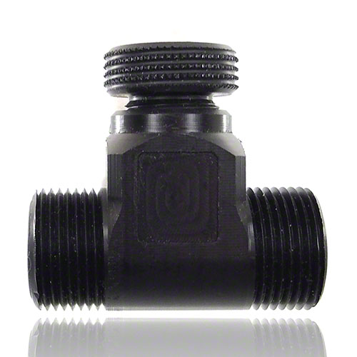 Needle valve made of PE with an external thread