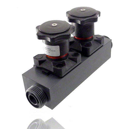 Multiway Valve made of PVCU with two handwheels, Diaphragm EPDM