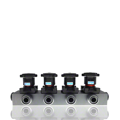 Multiway Valve made of ABS with four handwheels, Diaphragm EPDM