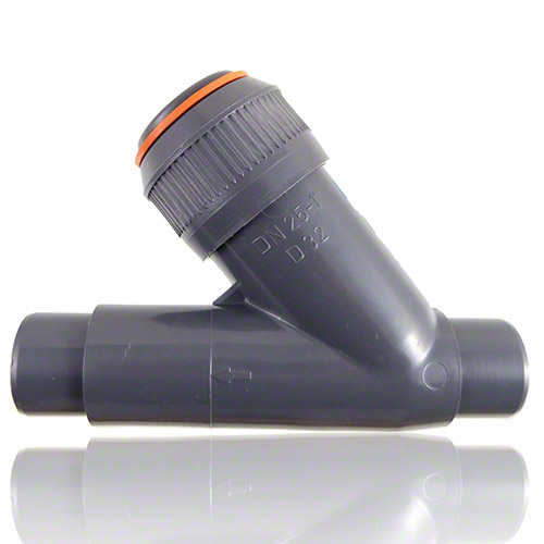 PVC-U Check valve with male ends for solvent welding, metric series, EPDM