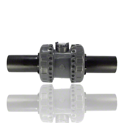PVC-U Easyfit ball check valve, PE100 SDR 11 male union end, EPDM