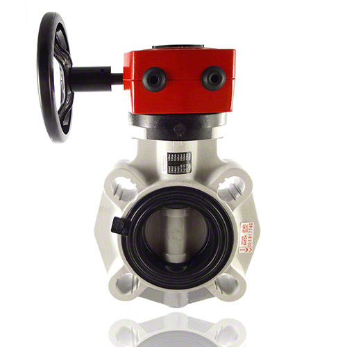 PVC-C Butterfly Valve FK, with gear box, EPDM
