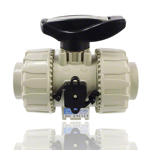 PP 2-Way Ball Valve with female ends for socket welding, metric series, EPDM