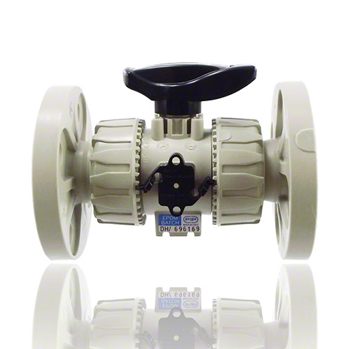 PP  2-Way Ball Valve with fixed flanges, drilled EN/ISO/DIN PN 10/16, according to EN 558-1, EPDM