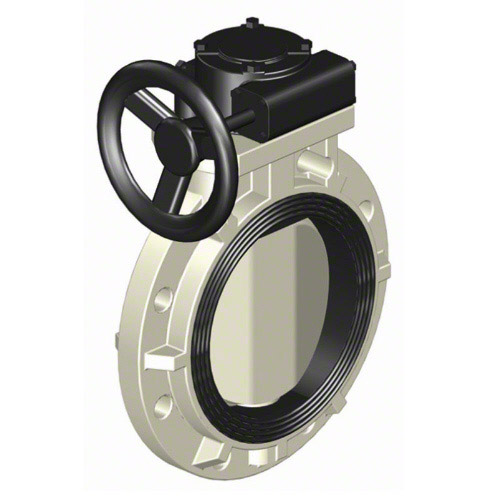 butterfly valve PP-H, intermediate flanges following DIN; EPDM