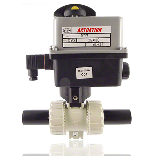 PP 2-Way Ball Valve, Electrically actuated, PE SDR 11 male end, EPDM