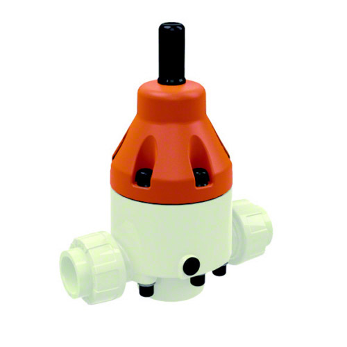 PVDF Pressure relief valve DHV 712-R, socket DIN ISO, sealing FPM