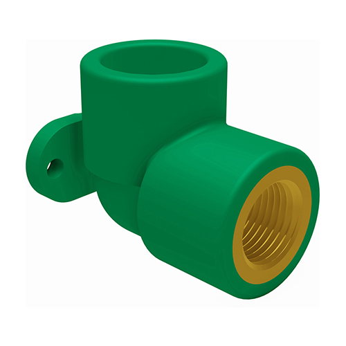PP-RCT-RG adapter elbow 90° wall adapter female thread-cylindric green
