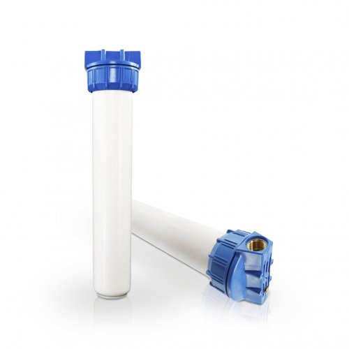 RF standard Water filter filter housing 20 inch,  with 3/4 inch MS-female-threaded, blue/white