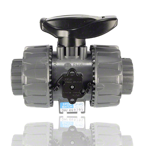 PVC-U 2-Way ball valve with BSP threaded female ends, FPM