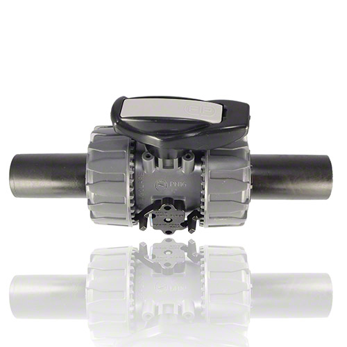 PVC-U 2-Way ball valve with PE100 SDR 11 male end connectors, EPDM