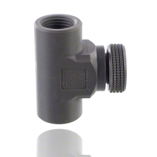 Needle valve made of PVC C with an internal thread