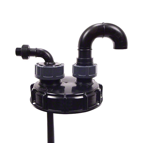 IBC-screw cap DN 200 with PE suction pipe and ventilation 
