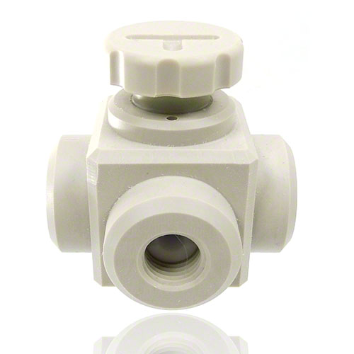 4-way mini - ball valve made of PVDF