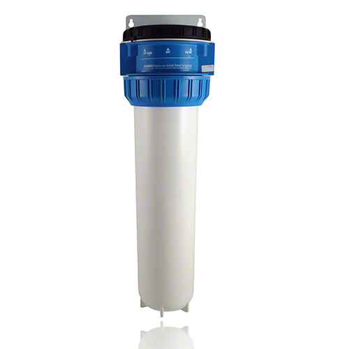 RF Jumbo Water filter filter housing, 10 inch, with integrated Bypass, blue/white