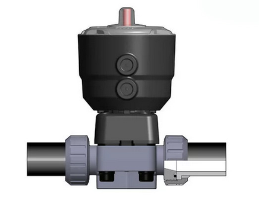 PP 2/2-way diaphragm valve DK/CP, union with long spigot, DA, FKM, Type 382