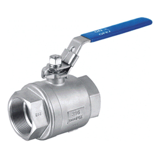 Stainless steel ball valve, two-piece, RVS 316
