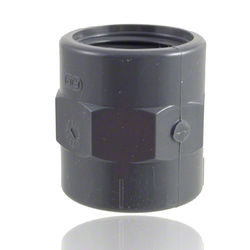 PVC-U Double socket with BSP threaded female ends