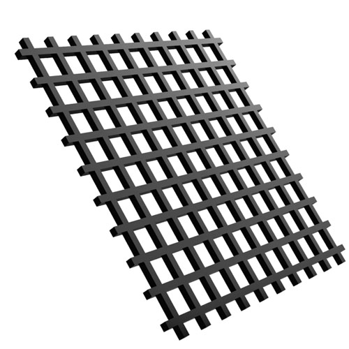 Protective grille made of PPs-el, size 2000 x 1000 x 3 mm, grid 10 mm, electrically conductive