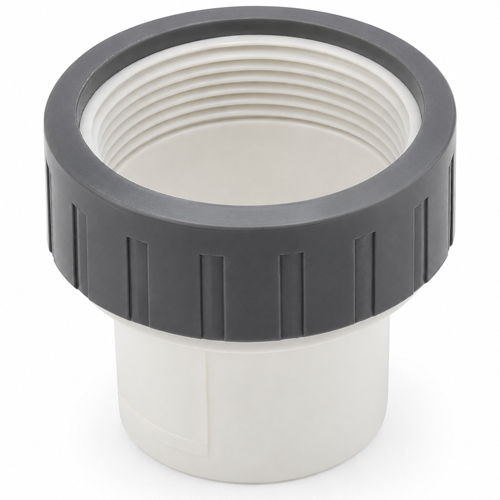 CDS adapter, natural PE, PVC union nut, EPDM, G 2" female thread &times; G 3/4" female thread for CDS coupling