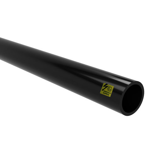 PP-EL-s Rohr, aus Platten gefertigt , elektrisch leitfähig, Farbe schwarz, mit glatten Enden, Mindestabnahmemenge: Rohrlänge 3000 mm