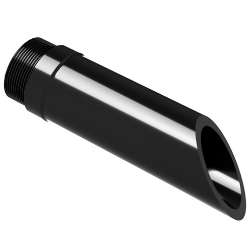 PE-el filling pipe with external thread G2" on one side, electrically conductive, black