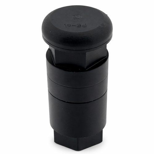 Vent Valve as Vacuum Relief Valve with Cap, EPDM, with Female Thread