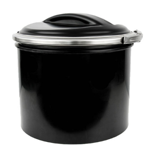 Manhole made of PE black with spigot, cover made of PE black, with new grip shape