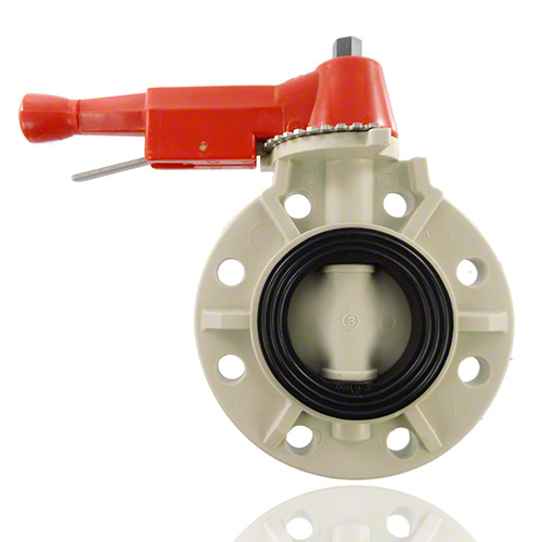 butterfly valve PP-H/PVDF, intermdiate flanges following DIN; FPM