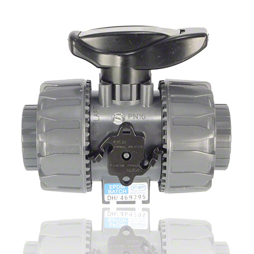 PVC-U 2-Way ball valve, female ends for solvent welding, EPDM 
