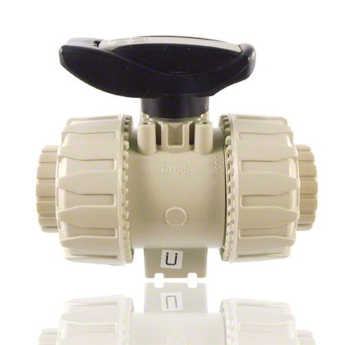 PP  2-Way Ball Valve with BSP threaded female ends, FPM