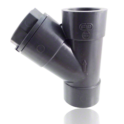 PVC-U Sediment strainer with female ends for solvent welding, EPDM