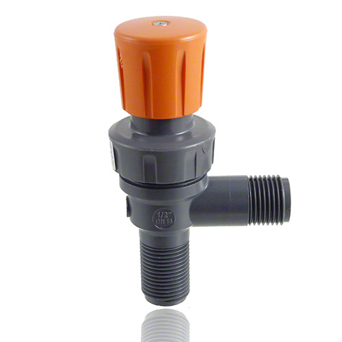 PVC-U Diaphragm cock valve with BSP threaded male ends, EPDM
