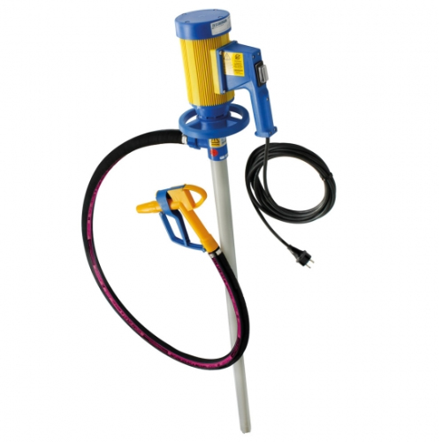 Drum pump set type JP 280 for caustic solutions (200 l drum), (IBC container), immersion tube length 1200 mm