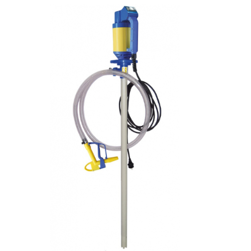 Drum pump set type JP 380 PVDF for highly aggressive chemicals (IBC containers), immersion tube length 1200 mm