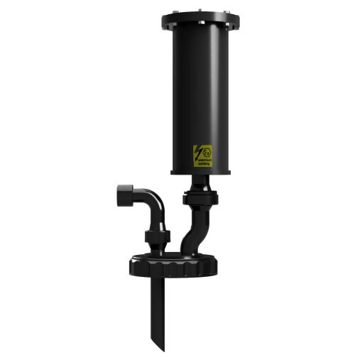 IBC screw cap DN 150 made of PE-el, with acid vapor separator SDA125 3 liters and filling connection G1", electrically conductive