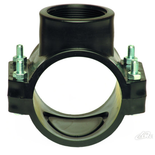 PP Compression fittings type UNIDELTA for PE pipes, tapping clamp without reinforcement ring
