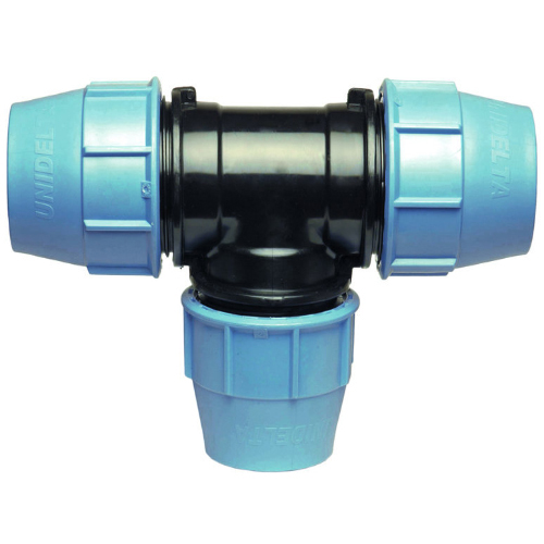 PP Compression fittings type UNIDELTA for PE pipes, tee 90°
