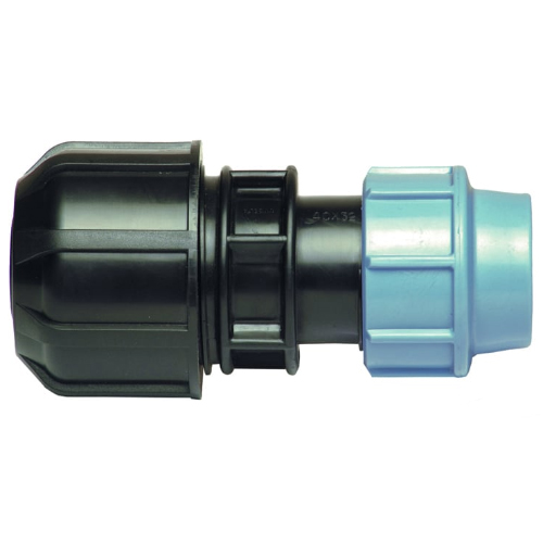 PP Compression fittings type UNIDELTA for PE pipes, special coupling for transition from PE to steel, copper, lead, plastic