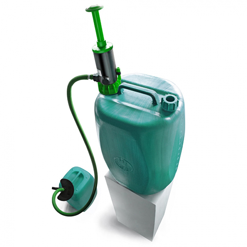 Dispensing hose for hand pump for acids - color green
