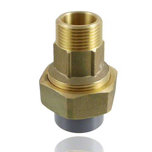 ABS Adaptor Union in PVC-U/brass, male end