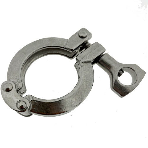 Double-jointed clamp DIN 31676 for TRI Clamp connections, material: stainless steel 1.4308