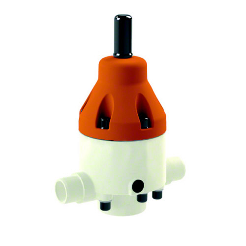 PVDF Pressure relief valve DHV 712-R, PVDF spigot DIN ISO, sealing FPM