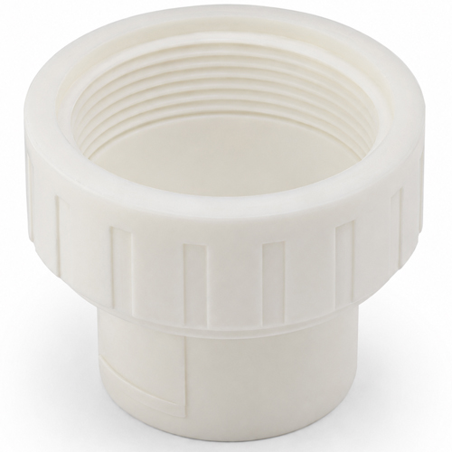 CDS adapter, natural PE union nut, EPDM, FDA-compliant, G 2" female thread &times; G 3/4" female thread for CDS coupling