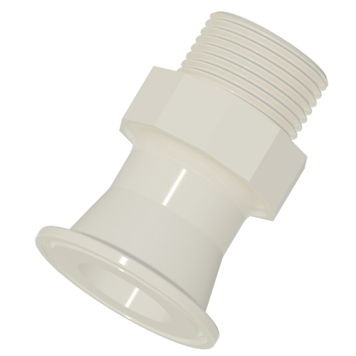 PP natural ISO Clamp threaded nipple connection