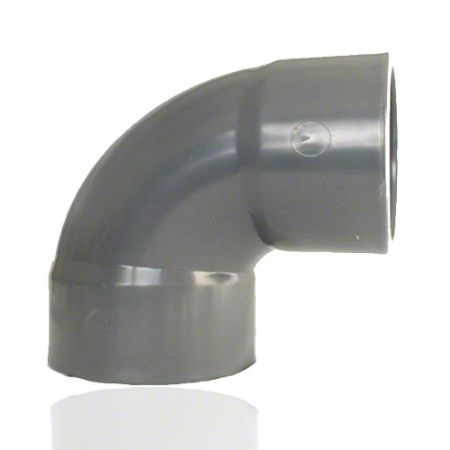 PVC-U Bend 90° short, with solvent weld sockets